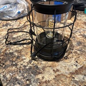 Industrial Cage Table Lamp in Black